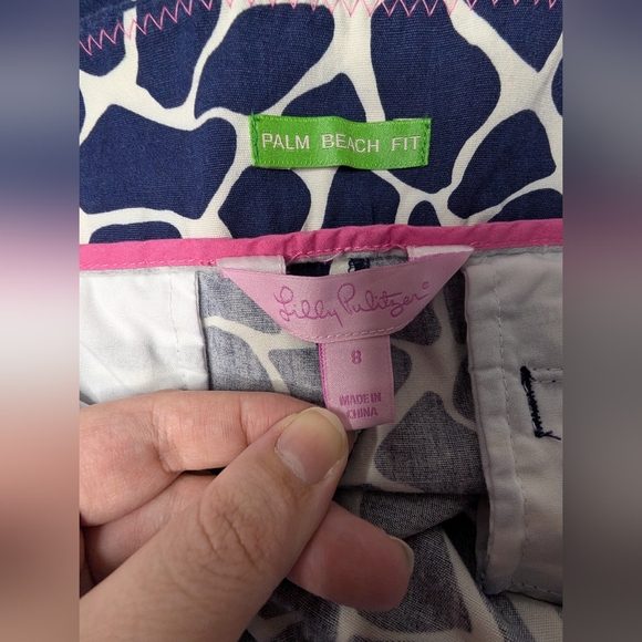 SEE DETAILS - Lilly Pulitzer Womens Size 8 Kristen Capri Cropped Navy Pants - Picture 3 of 15